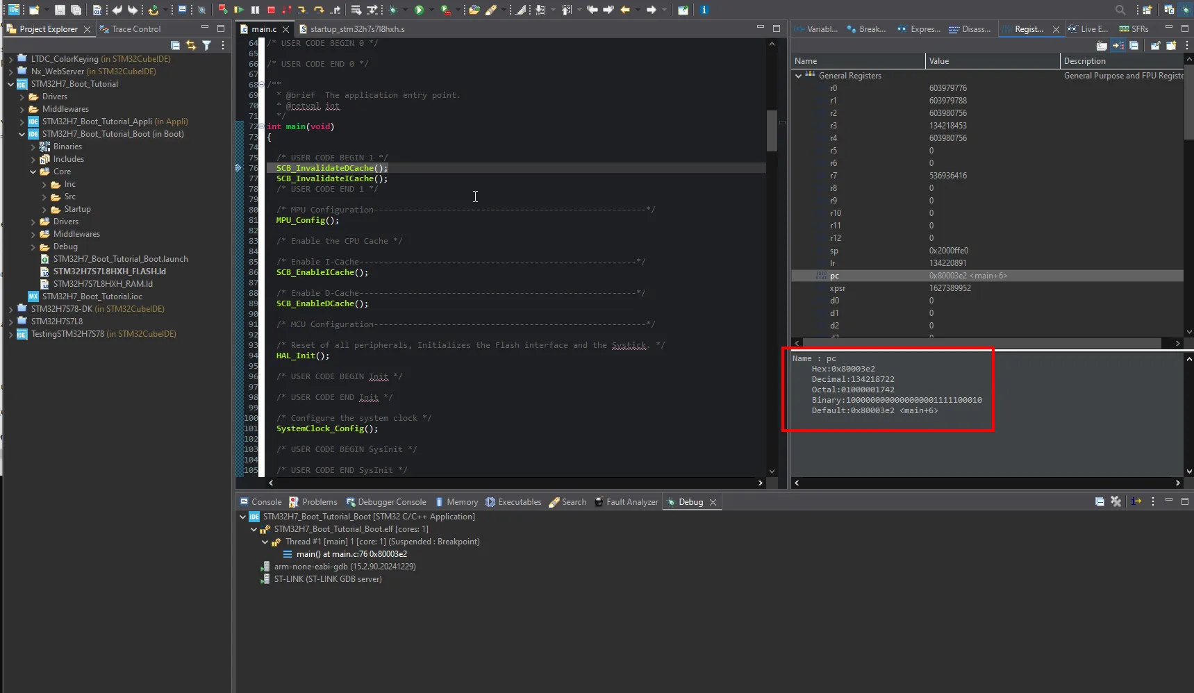 Boot Debugging in Internal Flash